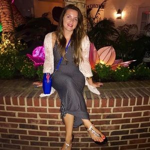 Size Medium black and white striped maxi dress